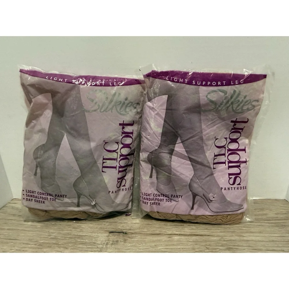 Vintage Silkies TLC Nude Support Hosiery Queen XL 020501